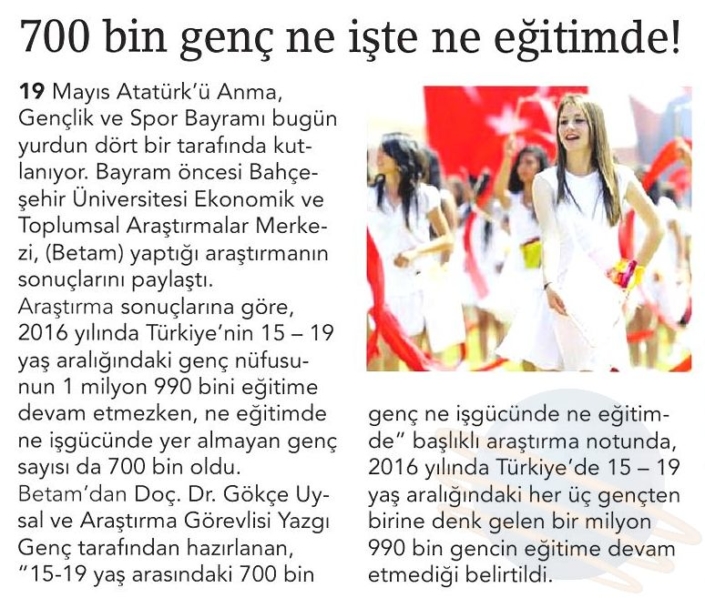 700 BİN GENÇ NE İŞGÜCÜNDE NE EĞİTİMDE